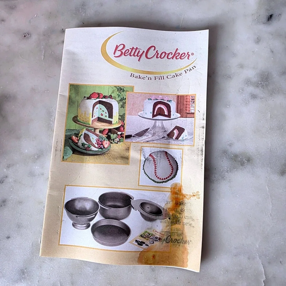 Betty Crocker Bake n Fill 4 Piece Bake Set Cake Pan Dome Insert Cake Filling